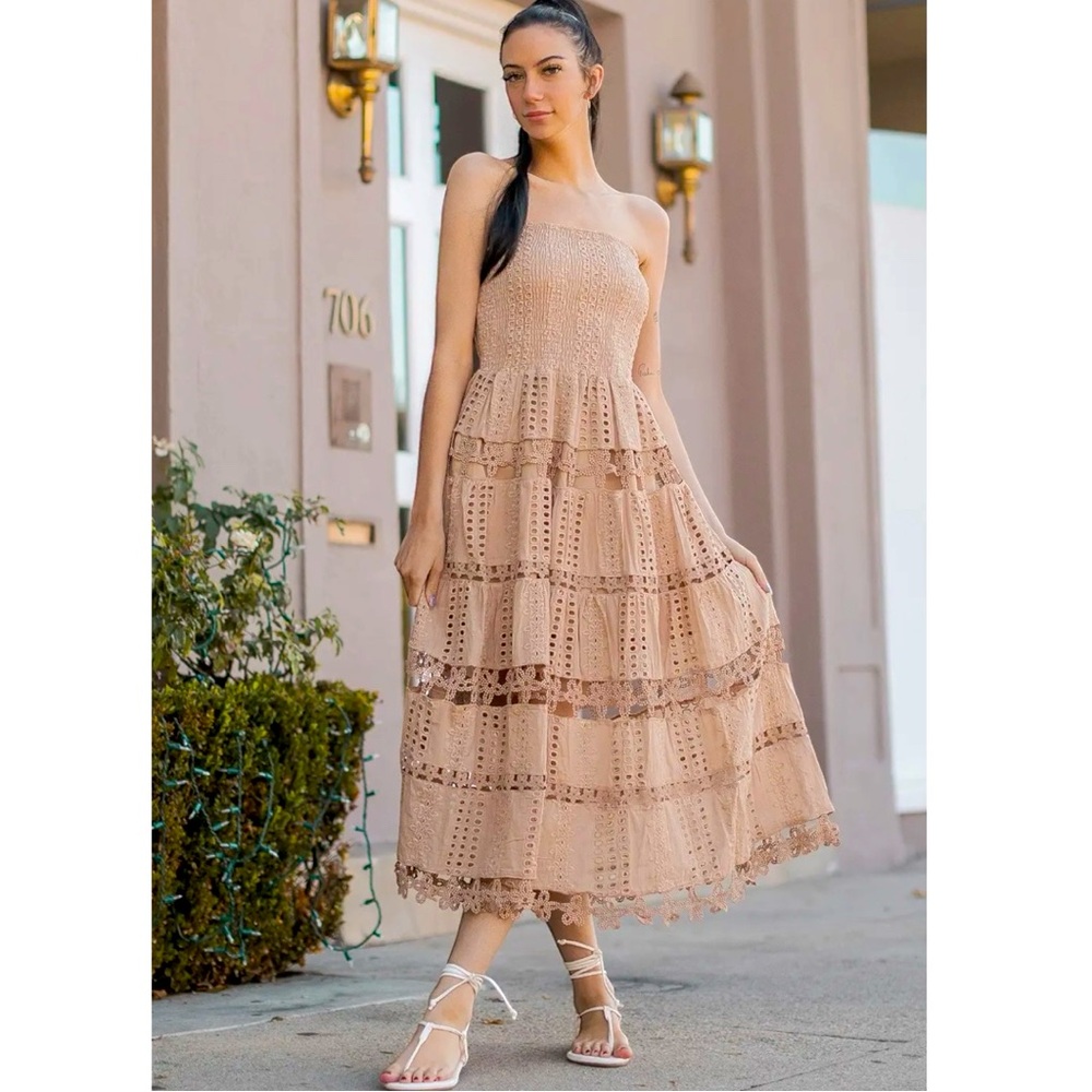 NWT - Meadow Muse Eyelet Midi Dress